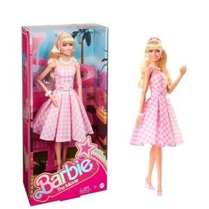 Barbie The Movie Pink Gingham Dress Collectible Doll Margot Robbie in IN HAND!